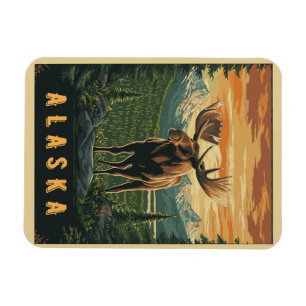 Alaska Moose - Vintage Wilderness  Magnet