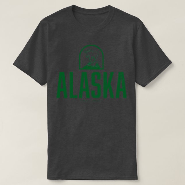 Alaska Mountain Goat Green T-Shirt (Design Front)