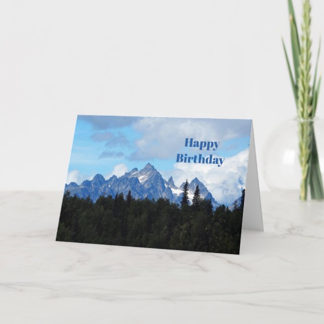 Alaska Mountain Range Photo Birthday Card (Front)
