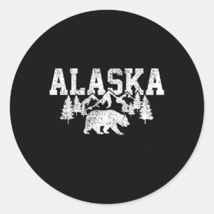 Alaska Mountains Forest Hunting Usa Classic Round Sticker