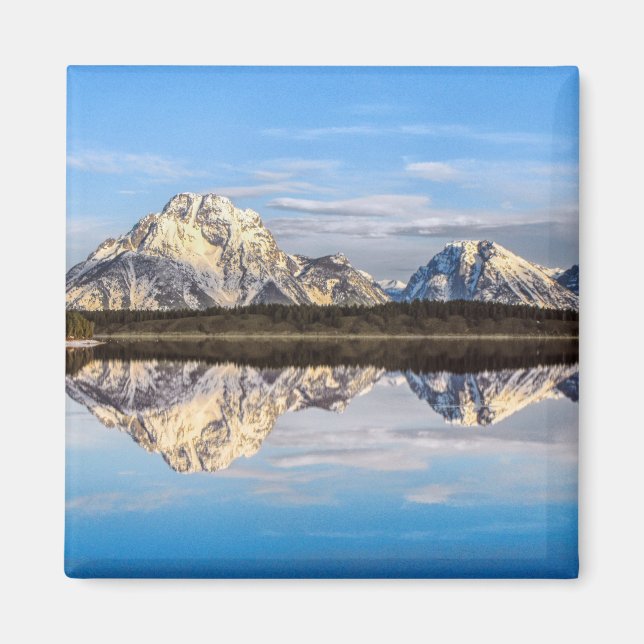 Alaska Mountains Reflection Photo Magnet (Front)