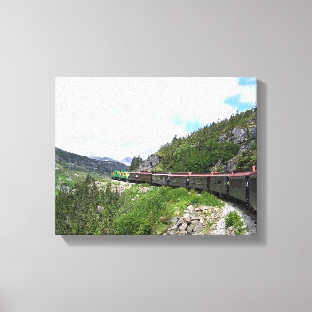 Alaska Mountains Train Canvas Print (Front)