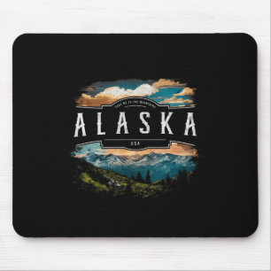Alaska Mountains Usa Hiking Outdoors Vintage  Mouse Pad