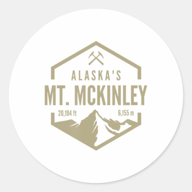 Alaska Mt McKinley  Classic Round Sticker (Front)