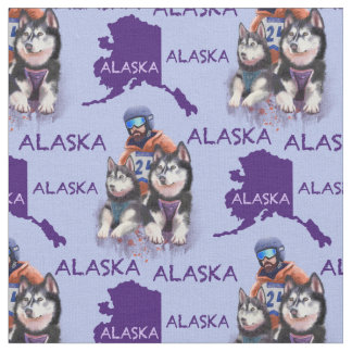 Alaska Musher And His Dogs Fabric