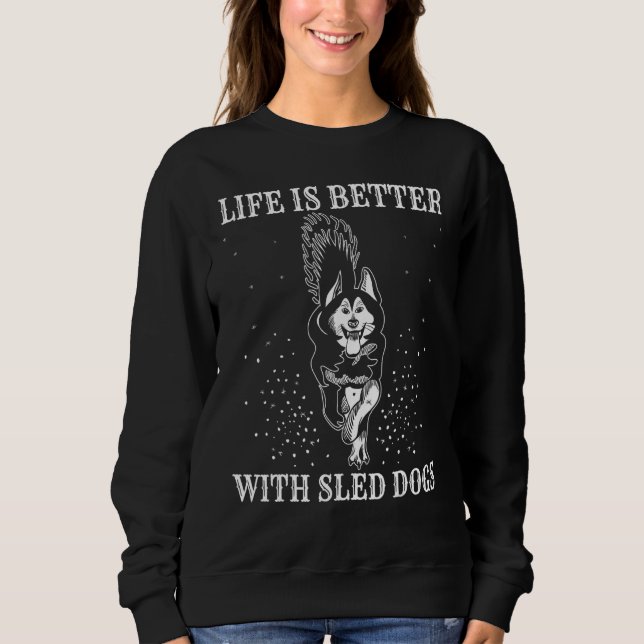 Alaska Mushing Dog Sled Rider Huskies Winter Sport Sweatshirt (Front)