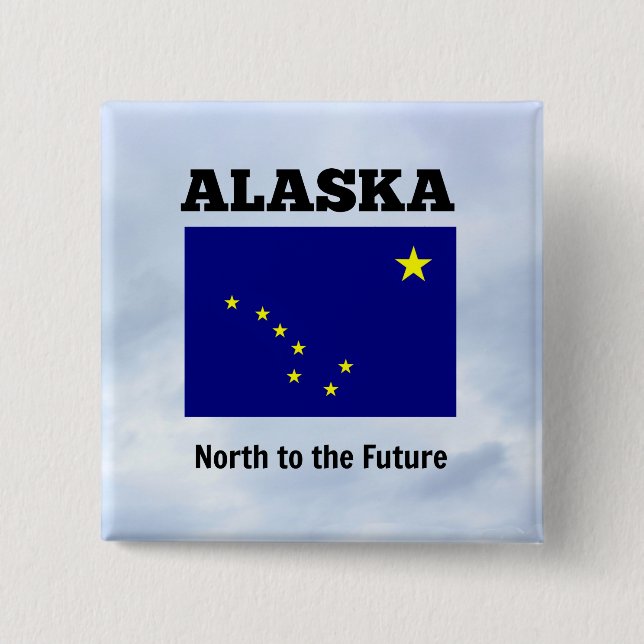 Alaska, North to the Future 15 Cm Square Badge (Front)