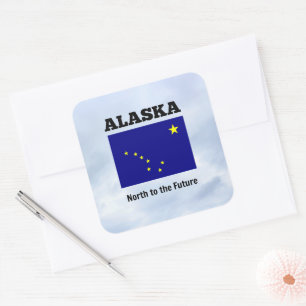 Alaska, North to the Future Square Sticker