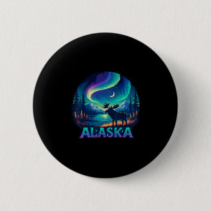 Alaska Northern Lights Aurora Viewing Alaska Vacat 6 Cm Round Badge