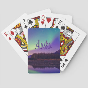 Alaska Northern Lights Mountains Lake Playing Cards
