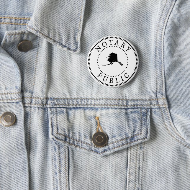 Alaska Notary Public  6 Cm Round Badge (In Situ)