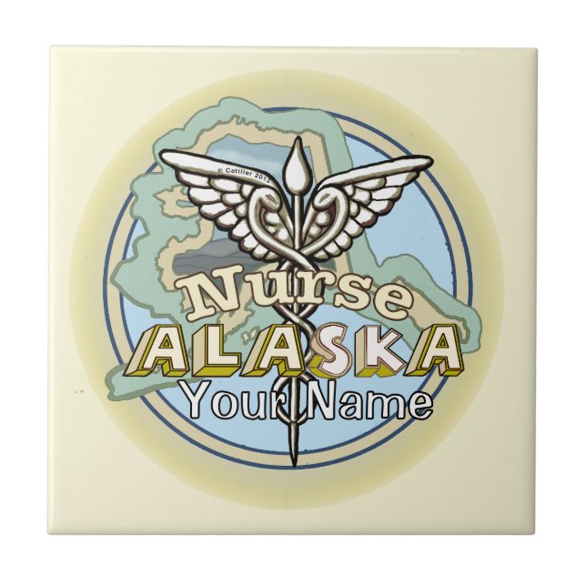 Alaska Nurse Caduceus Tile (Front)
