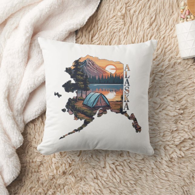Alaska Outline Camping Cushion (Blanket)