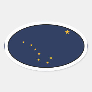 Alaska Oval Flag Sticker
