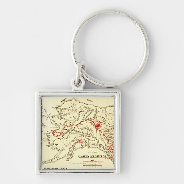 Alaska Panoramic Map Key Ring (Front)