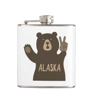 Alaska Peace Bear Hip Flask