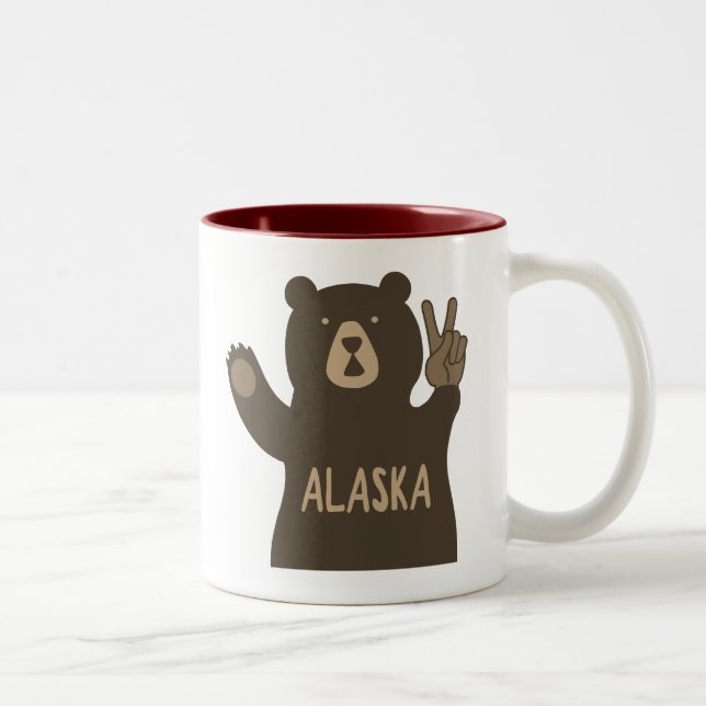 Alaska Peace Bear Two-Tone Coffee Mug (Right)