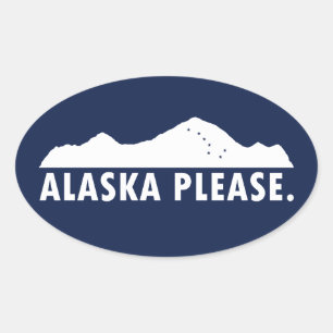 Alaska Please Oval Sticker