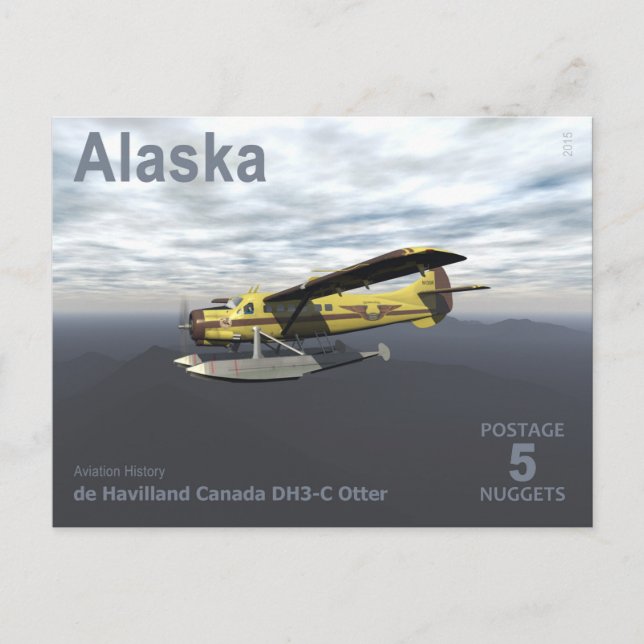 Alaska Postage - de Havilland DH3-C Otter Postcard (Front)