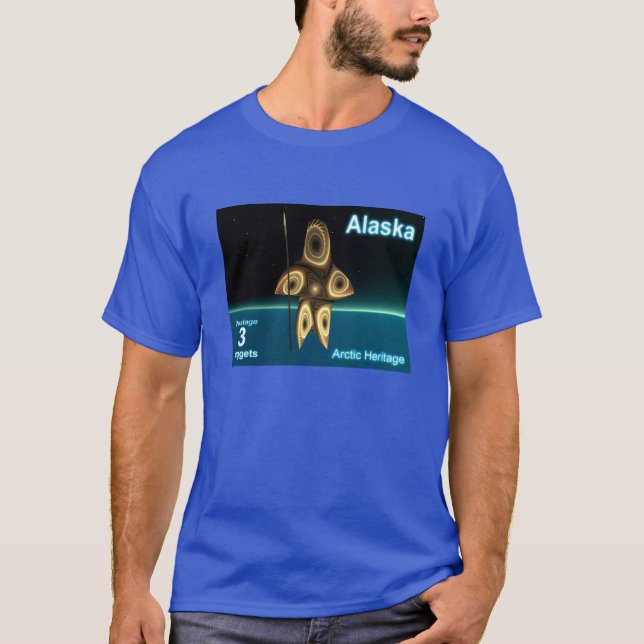 Alaska Postage - Fractal Inuit Hunter T-Shirt (Front)