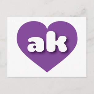 Alaska purple heart - I love ak Postcard