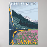 Alaska Railroad Scene - Gold Creek, Alaska