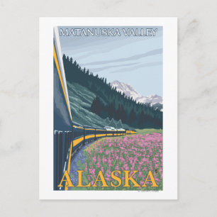 Alaska Railroad Scene - Matanuska Valley, Alaska Postcard