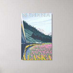 Alaska Railroad Scene - Nenana, Alaska Canvas Print