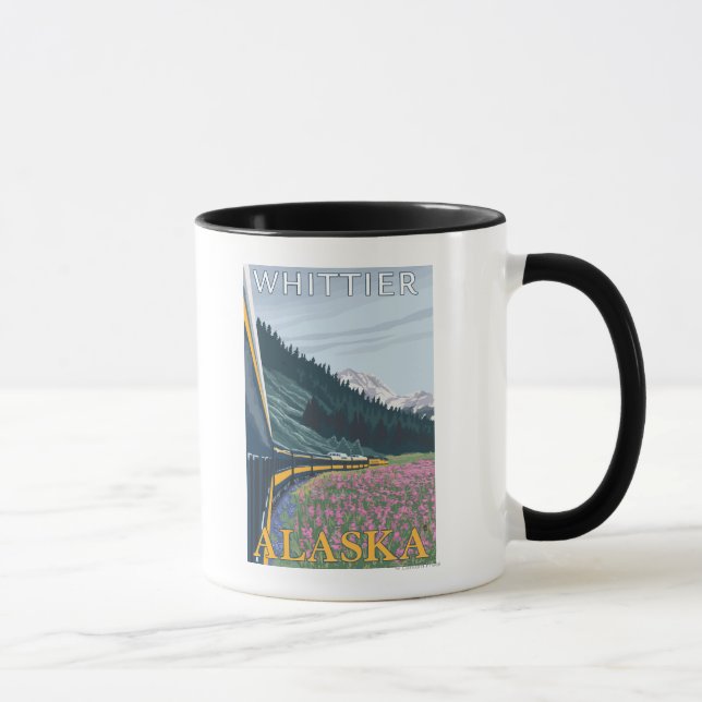 Alaska Railroad Scene - Whittier, Alaska Mug (Right)