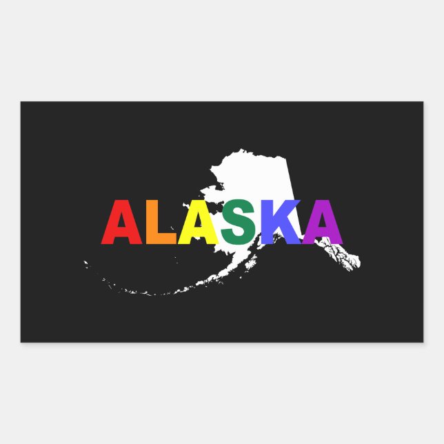 Alaska Rainbow State 2 Rectangular Sticker (Front)