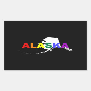 Alaska Rainbow State 2 Rectangular Sticker