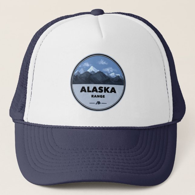 Alaska Range Camping Trucker Hat (Front)