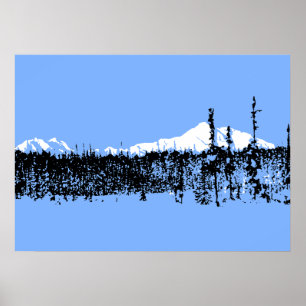 Alaska Range Mountain Landscape Digital Download Poster