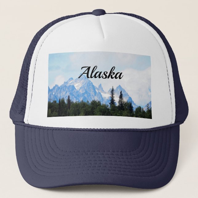 Alaska Range Mountain Landscape Photo Trucker Hat (Front)