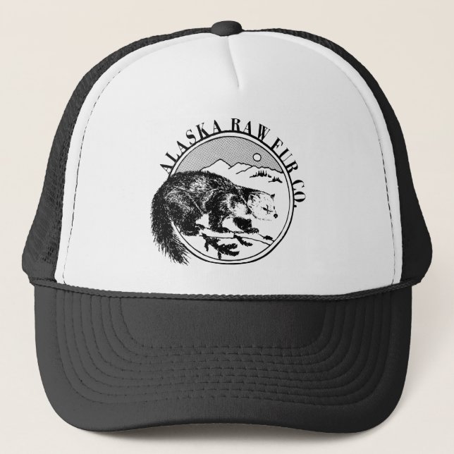 Alaska Raw Fur Logo Trucker Hat (Front)