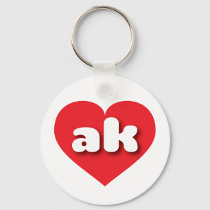 Alaska red heart - I love ak Key Ring