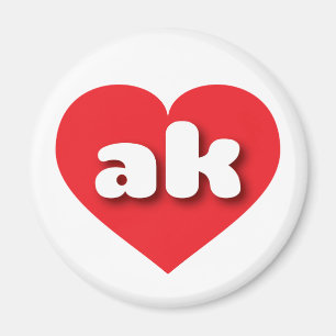 Alaska red heart - I love ak Magnet