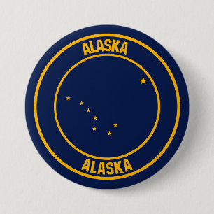 Alaska Round Emblem 7.5 Cm Round Badge