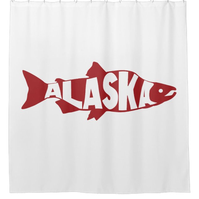 Alaska Salmon Shower Curtain (Front)