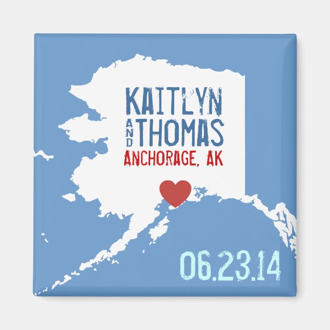 Alaska Save the Date - Customisable City Magnet (Front)