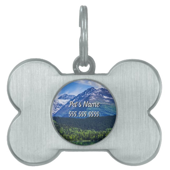 Alaska Scenic Byway Mountain Pet ID Tag (Front)