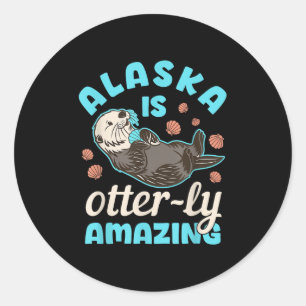 Alaska Sea Otter Vacation Souvenir Classic Round Sticker