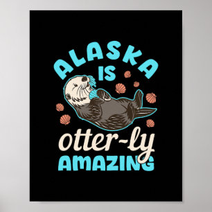 Alaska Sea Otter Vacation Souvenir  Poster