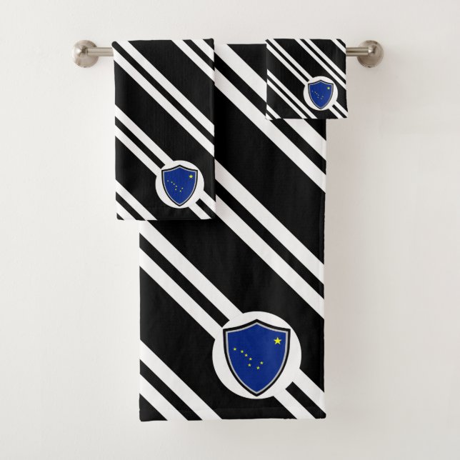 Alaska shield flag bath towel set (Insitu)