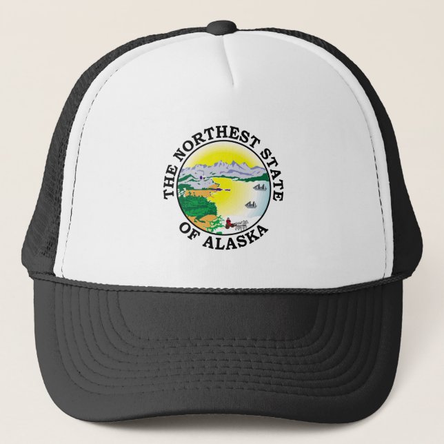 Alaska sign trucker hat (Front)