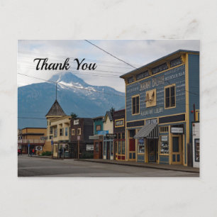 Alaska Skagway Town Buildings Photo Thank You Postcard