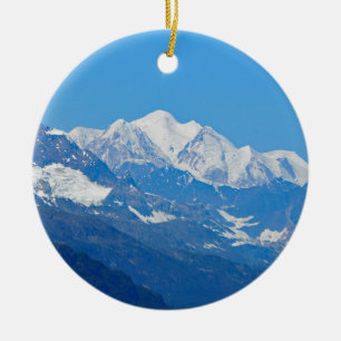 Alaska Snow Mountains Photo Ceramic Tree Decoration