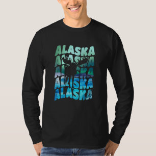 Alaska Souvenir Aurora Borealis Northern Lights Sn T-Shirt