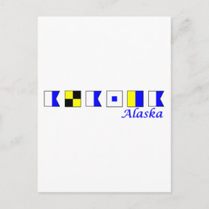 Alaska spelled in nautical flag alphabet postcard