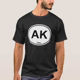 Alaska State Abbreviation AK Oval Bumper Sticker T-Shirt